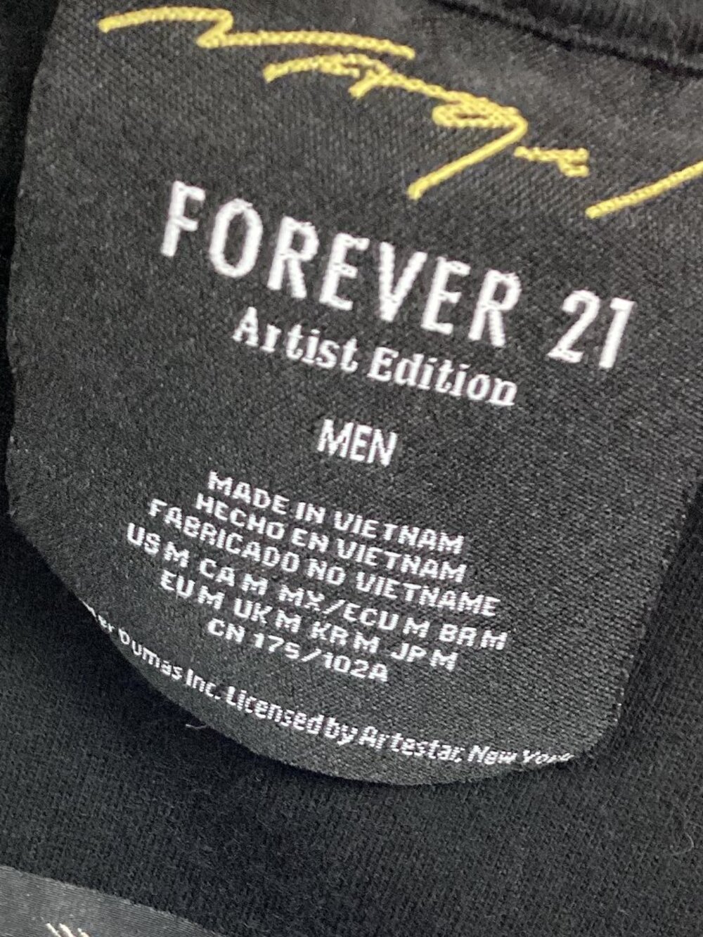 Forever 21 Patrick Nagel Black Tee M - Picture 3 of 5